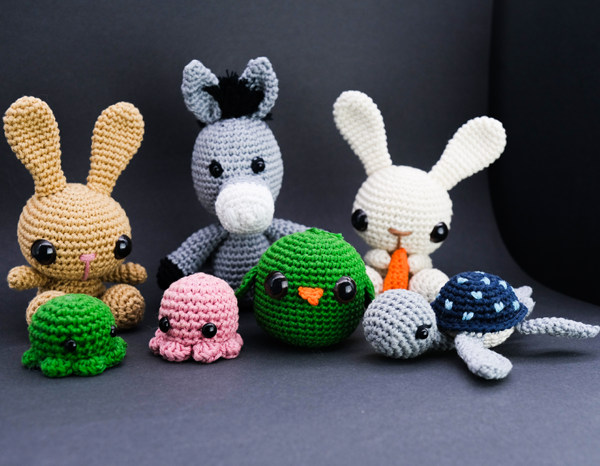 Handgemachte Häckelfiguren